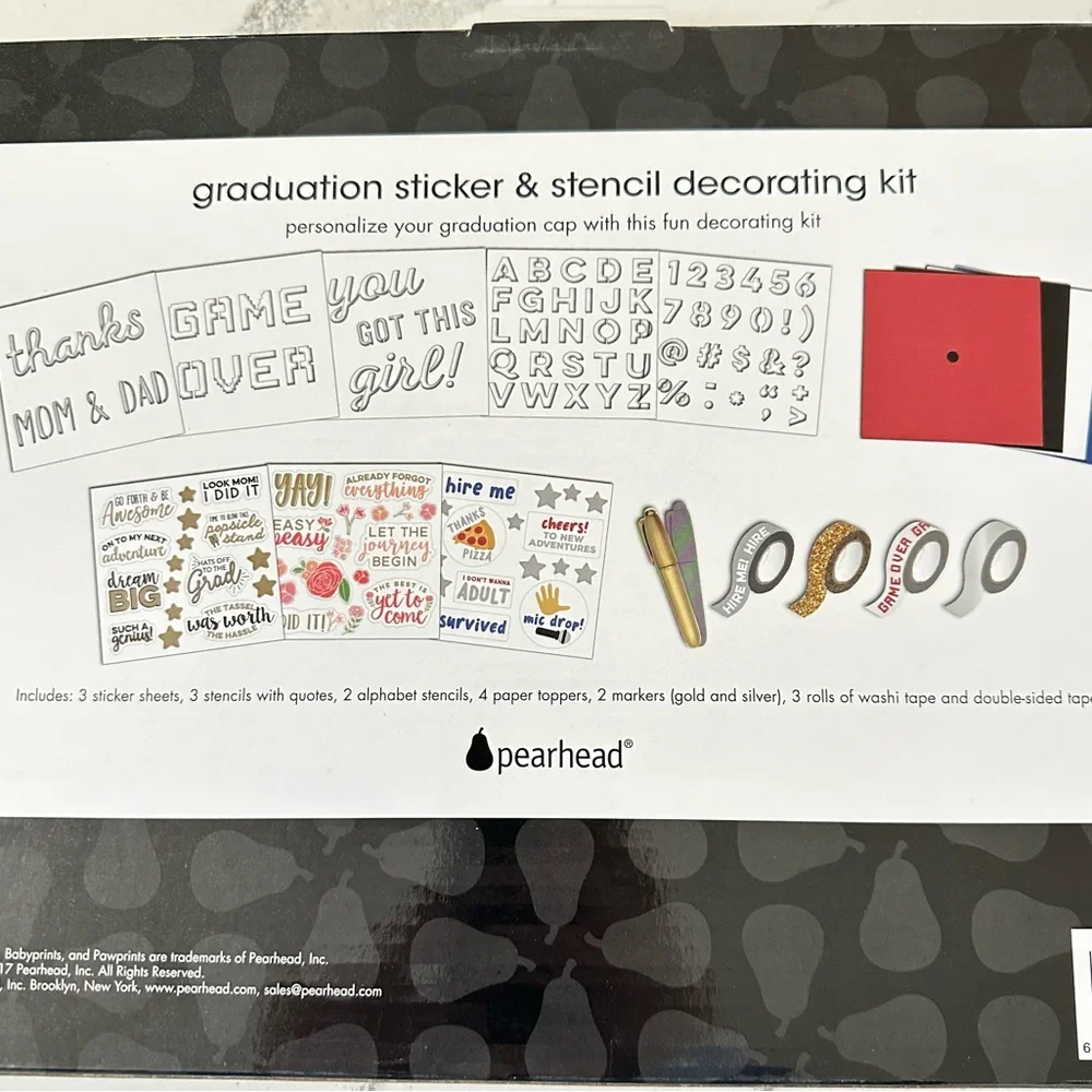Pearhead Graduation Sticker & Stencil Kit